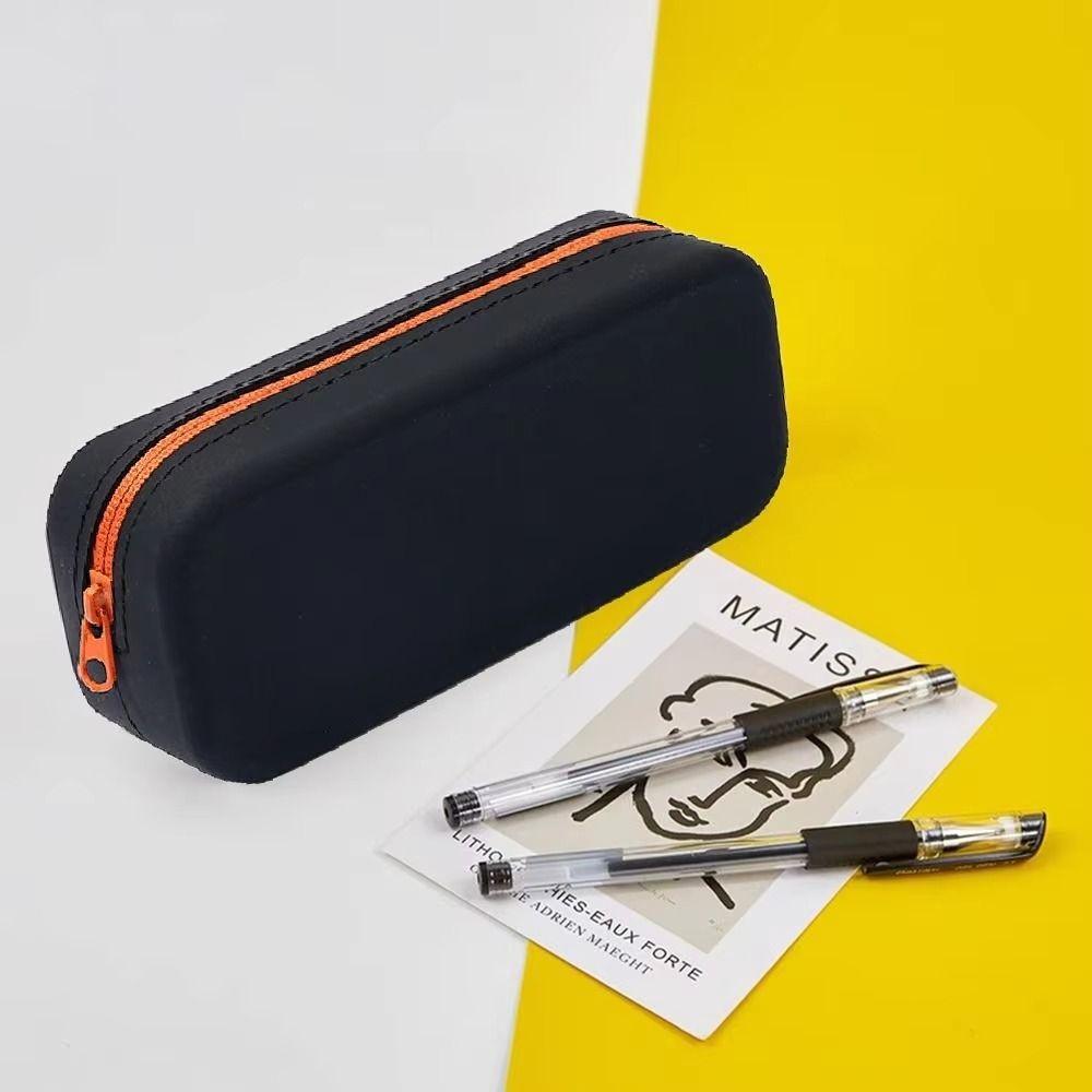Zippered Pen Bag Silicone Stationery Organizer Portable Pencil Case School Supplies