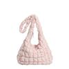2025 new cloud pleated messenger bag women's large capacity lightweight diamond dumpling bag niche design shoulder bag