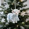 Lightweight Gifts for Friends Family Highland Yak Ornament Christmas Tree Hanging Decor, Cute 2D Flat Multi Scene Decorative Pendants Acrylic Pendant