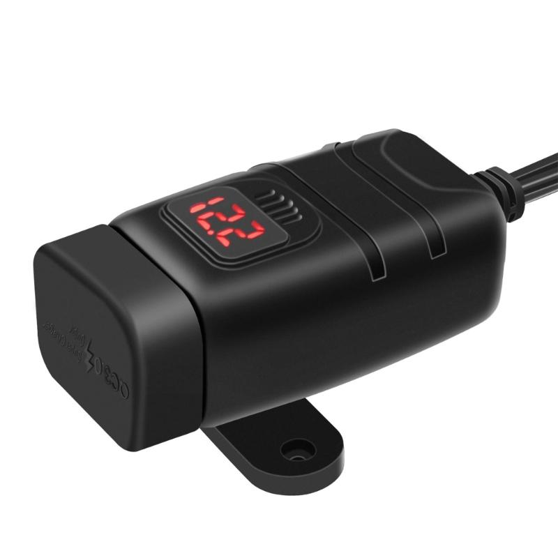 Водонепроницаемое зарядное устройство USB для мотоцикла SAE с быстрым отключением, комплект адаптеров для зарядного порта с монтажным кронштейном для телефона