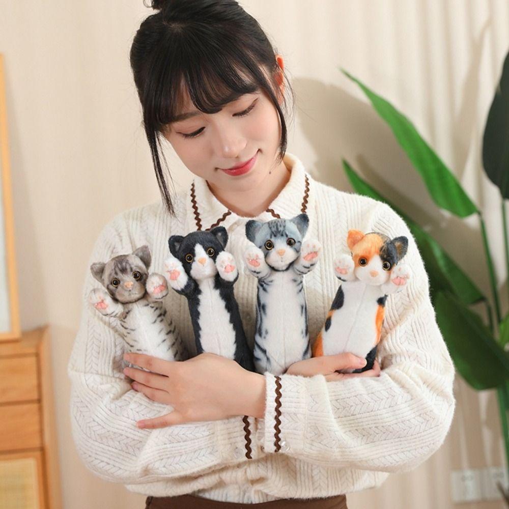 Standing Simulation Cat Plush Toy PP Cotton Jumpping Kitten Plush Birthday Christmas