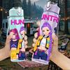 1PC Colorful Girl Hunter Character Pattern 750ml Color Plastic Sports Water Bottle Leakproof Flip Straw Lid Suitable for Sports Office Home Use