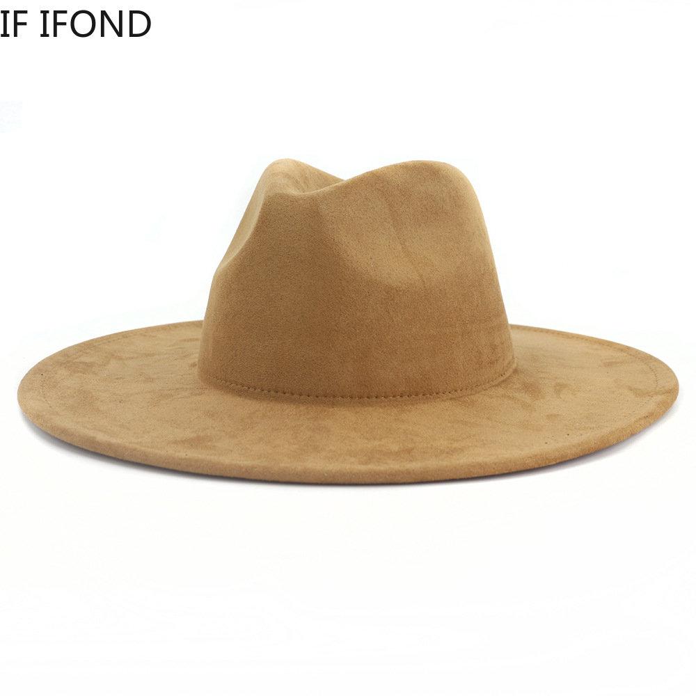 Новая замшевая шляпа Fedora с широкими полями 9,5 см для женщин, мужская панама мягкой формы, джазовая шляпа, модная розовая кепка с свадебным украшением