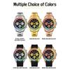 Rainbow Diamond Chronograph Men's Watch Six Pin Quartz Movement Waterproof Calendar Night Light Luxury Men's Watch