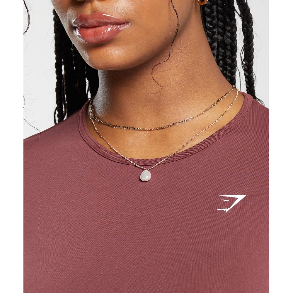 Gymshark Повседневный бесшовный укороченный топ с длинными рукавами бордового цвета B7a2s Rbqv