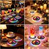 Round Shape LED Glowing Coaster 2D Flat Design Drink Pad Christmas Acrylic Coaster  Nightclub