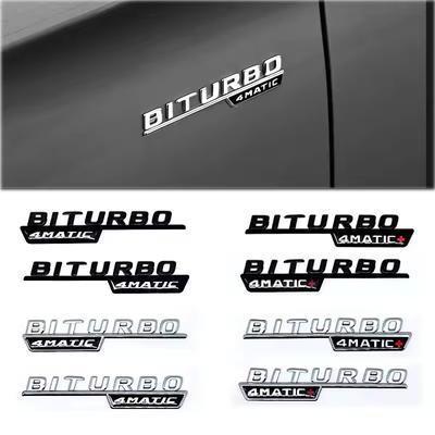 2 шт. автомобильные буквы на крыле, значок BITURBO 4MATIC Plus, наклейка-эмблема для C43 E43 GLE43 GLC43 W205 W213, аксессуары