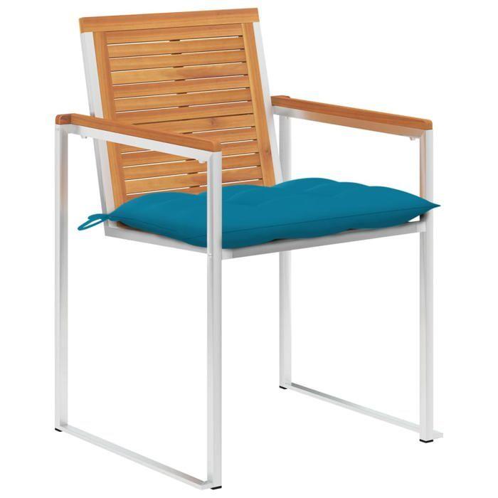 Maison Exclusive - Chaises de jardin lot de 4 avec coussins Bois d'acacia massif