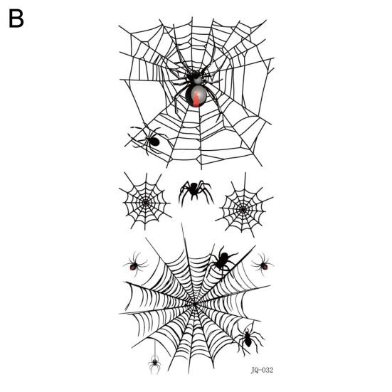 Fake Tattoo Easy To Use Eco-friendly Waterproof Sweat-proof Fun Body Art Tool Lightweight Halloween Spiderweb Body Sticker for Party