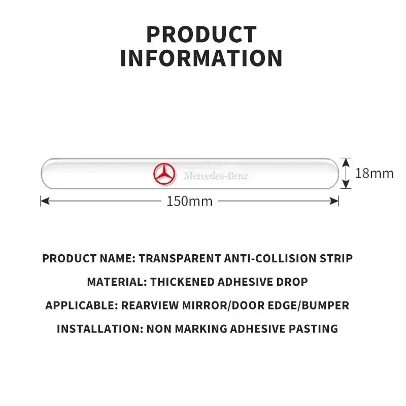 DQQ3   4pcs Car Door Edge Transparent Anti Scratch Protection Strips For Mercedes Benz A C E Class GLE GLB GLC W205 W212 W213 X253