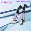 Кабель-переходник Type-C на USB B для принтера, 2.0, плетеный, высокоскоростной, для профессиональной передачи данных в офисе