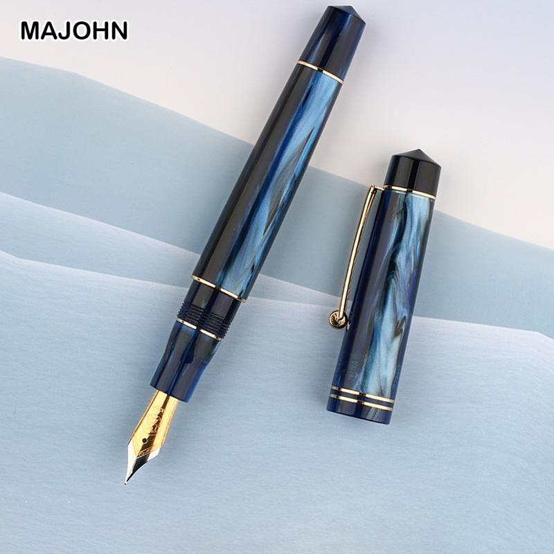 Перьевая ручка MAJOHN M800 Немецкий наконечник BOCK Двухцветный Позолоченный Наконечник для Практики Письма Каллиграфии Школьные Принадлежности Канцелярские Товары