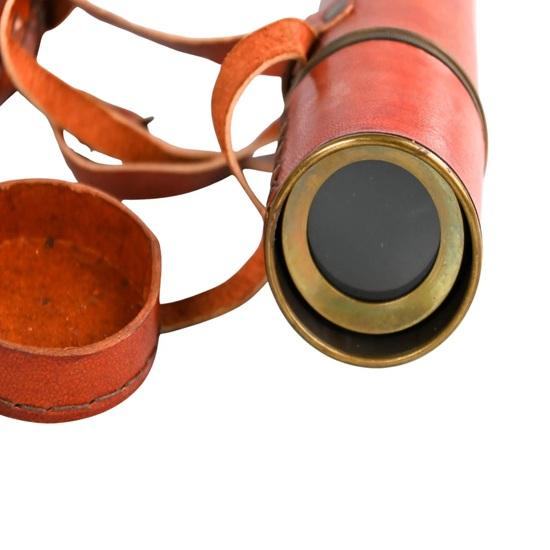 45,72 см Ручной латунный подзорный телескоп с кожаным чехлом Морской декор, пиратский стиль