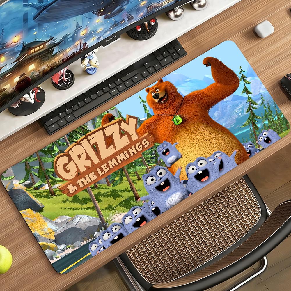 Cartoon Grizzy and the Lemmings Mouse Pad Computer Laptop Rubber Non-slip Mouse Mat Mousepad Gamers Decoracion Desk Mat