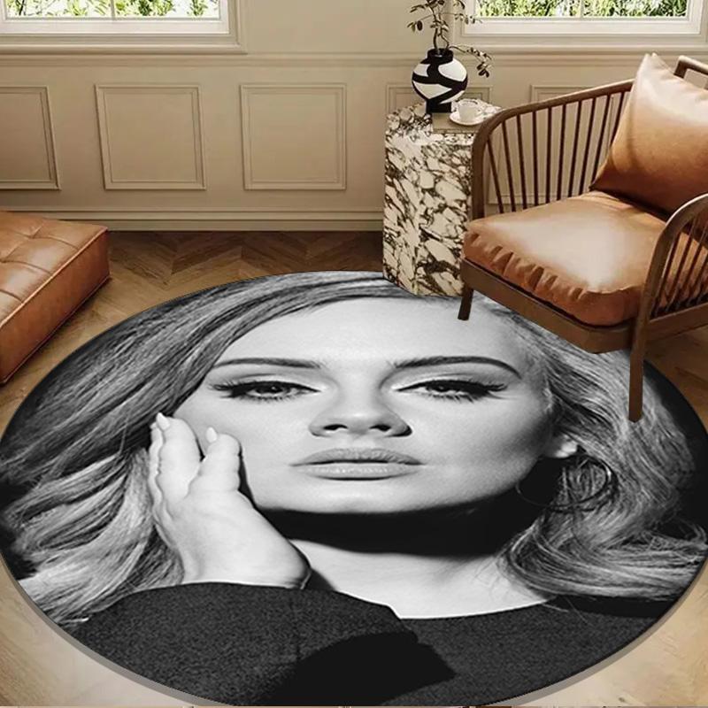 A-dele's pop music Round Rug for Livingroom,Bedroom, Palyroom, Chair Rug, Area rug, Circle Carpet, Large Size Fan Christmas gift