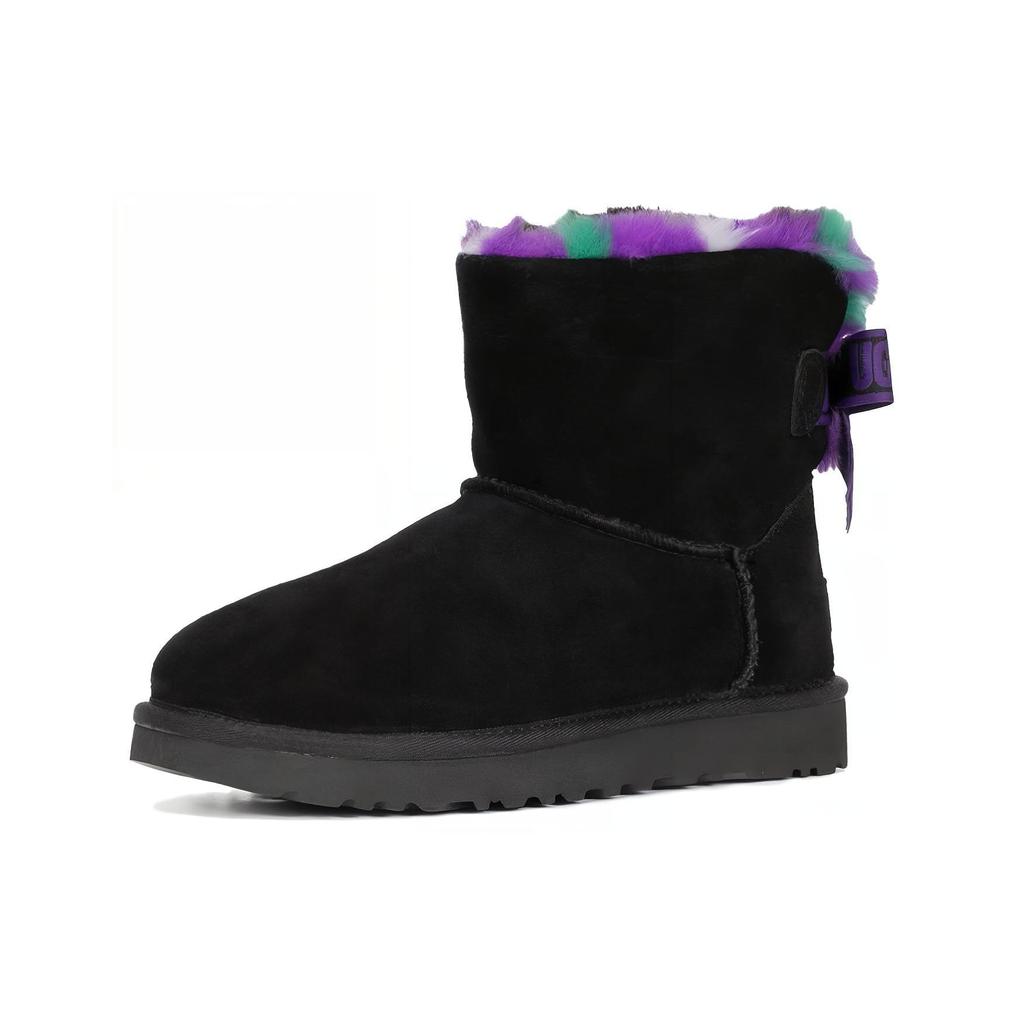 UGG Мини-ботинки Bailey Bow в клетку в стиле панк 'Черно-фиолетовые' Женские 1130594-BLK