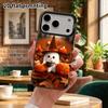 Phone Case: 2D flat design, suitable for iPhone 18 17 16 15 14 13Pro in color silver protective case, couple style, pointed hat coffee ghost, Christma