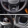 TQ012Hand-Stitch Non-slip Side Perforation Black Leather Car Steering Wheel Cover for Ford Ranger Everest 2022-2024 Auto Accessory VSIU1