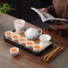 Retro Guochao Peony White Porcelain Tea Ware High-end Tea Making Set Event Award