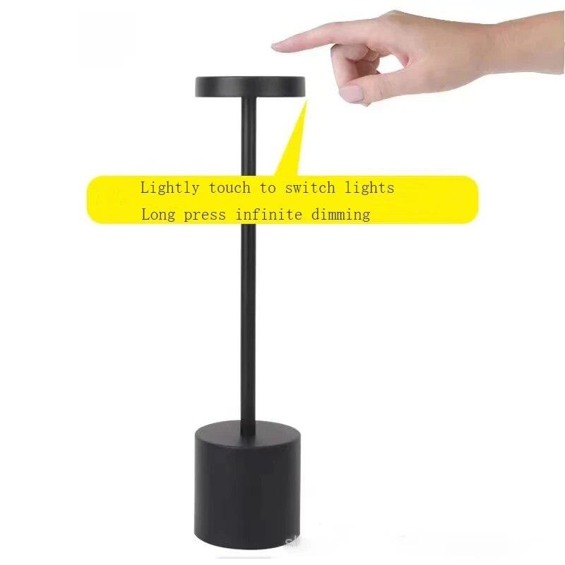 Touch Sensor LED Table Lamp USB Rechargeable Desk Lamp 3 Color Adjustable Temperatures Modern Style Bar Bedside Night Light