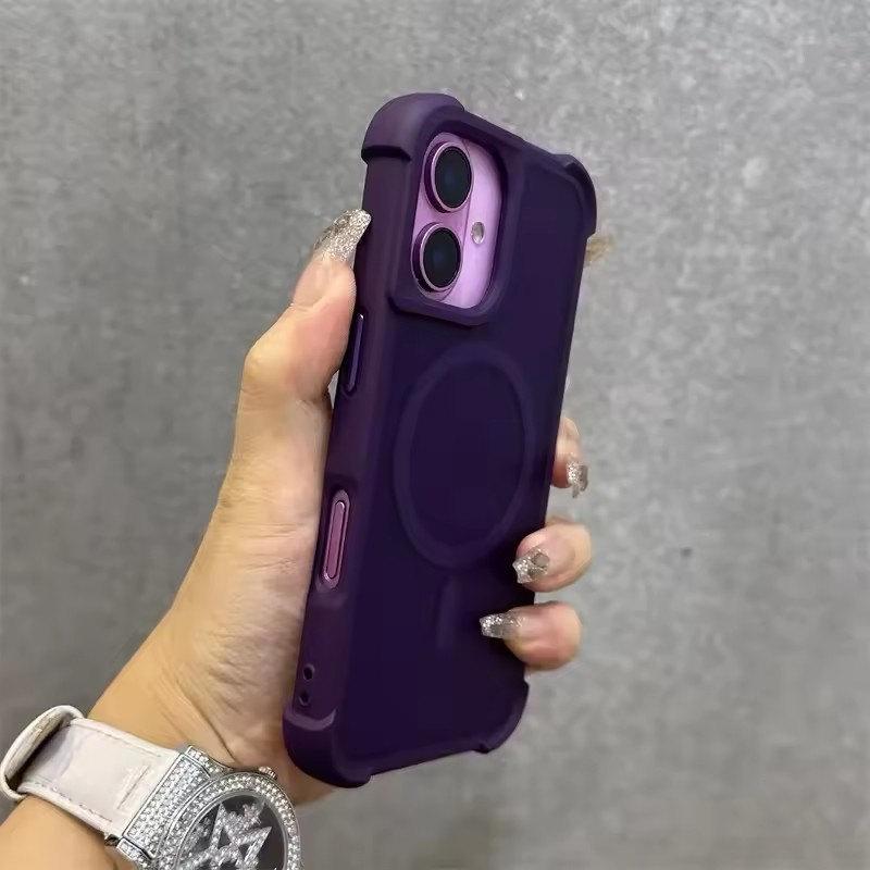 Магнитный роскошный матовый противоударный защитный чехол для iPhone 16 15 14 13 12 Pro Max с беспроводной зарядкой для чехла Magsafe