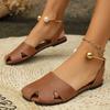 Модная обувь для женщин 2025 Горячая распродажа Шлепанцы Женские сандалии Летние С закрытым носком Однотонные На низком каблуке Повседневные Большой размер 43 Пляжные сандалии Женские