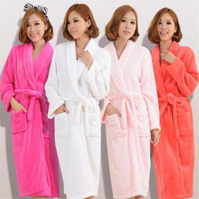 Elegant And Warm Bathrobe For Men And Women Cozy Flannel Winter Kimono