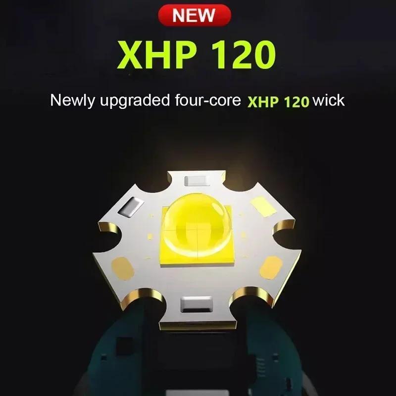 Высокояркий XHP70 Мощный светодиодный фонарик Power Bank Фонарь с ручкой USB-перезаряжаемый Кемпинговый Тактический фонарик с COB-лампой