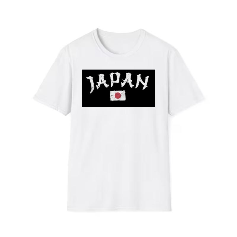 Винтажная графическая футболка из Японии Ретро Потертый Текст JAPAN с принтом Флага Классическая уличная футболка для мужчин Женщин Модная