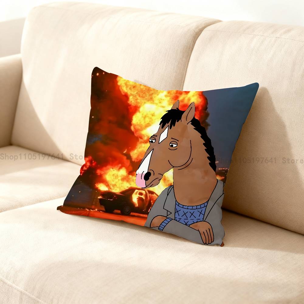 Мультяшная Наволочка B-BoJack H-Horseman милая мультяшная аниме-атрибутика Декоративная Наволочка для Подушки на Кровать Диван Мягкая Наволочка
