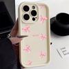 Розовый Бант Силиконовый Чехол Для Телефона Для iPhone 16 15 14 11 12 13 Pro Max 7 8 16 Plus X XS XR Ударопрочный Конфетный Мягкий Чехол