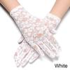 Women Short Goth Party UV Protection Gloves Sunscreen Gloves Bride Lace Gloves Hollow-Out Mittens