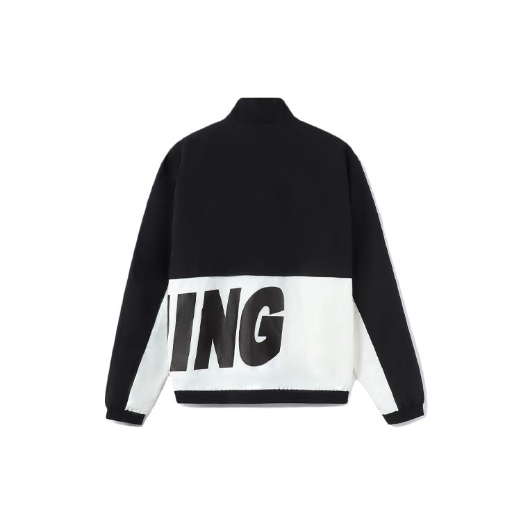 Li Ning Sports Fashion Series Color Block Logo Свободная куртка Осенняя куртка унисекс Черный Белый AJDR484-3