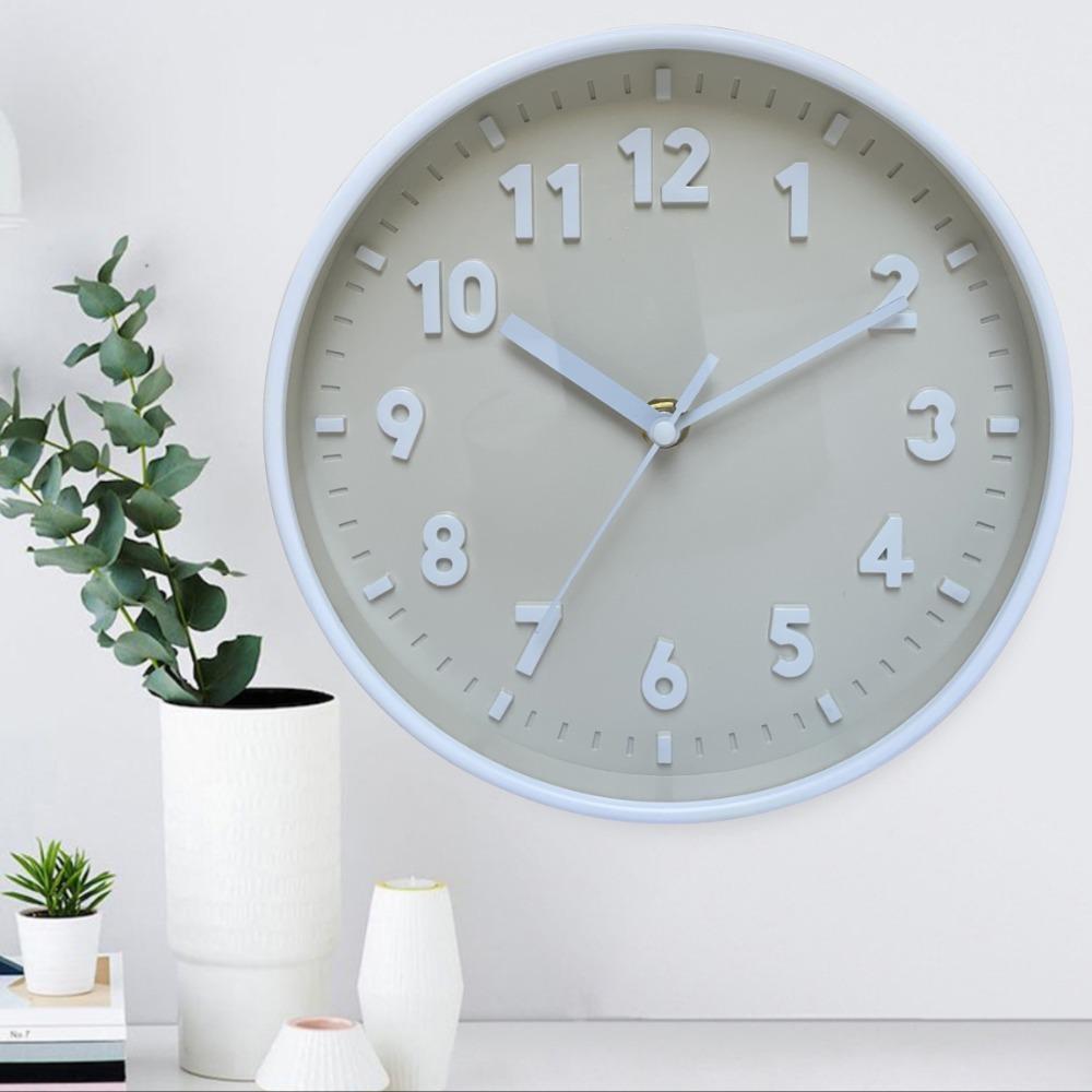 Бесшумные часы на батарейках, круглые часы 8 дюймов, офисное украшение, настенные часы с 3D-цифрами, детские