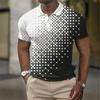 Independent Station Men'S Short Sleeve Polo Shirt 3D Digital Printing Casual Trend Lapel Shirt