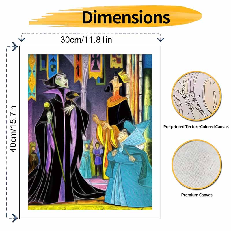 Disney Спящая красавица Малефисента масляная живопись цифровая живопись набор для творчества ручная работа DIY картина украшение дома подарок