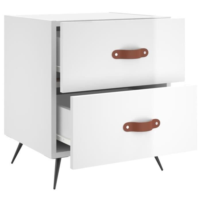 VidaXL Bedside Table High Gloss White 40x35x47.5 Cm Engineered Wood 827248