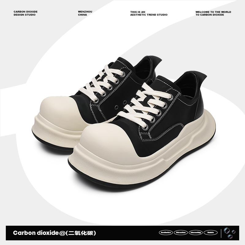 Микки черно-белый большая голова круглая голова обувь мужская обувь нишевая новая уродливая милая платформа универсальная повседневная обувь низкий верх кеды