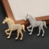 1Pc Horse Brooch Vintage Zinc Alloy Gift Diamond Inlaid Exquisite Vintage Cloth Decoration