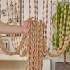 Door Curtain Beaded String Curtain Solid Color Tassel Window Curtain  Home Decor