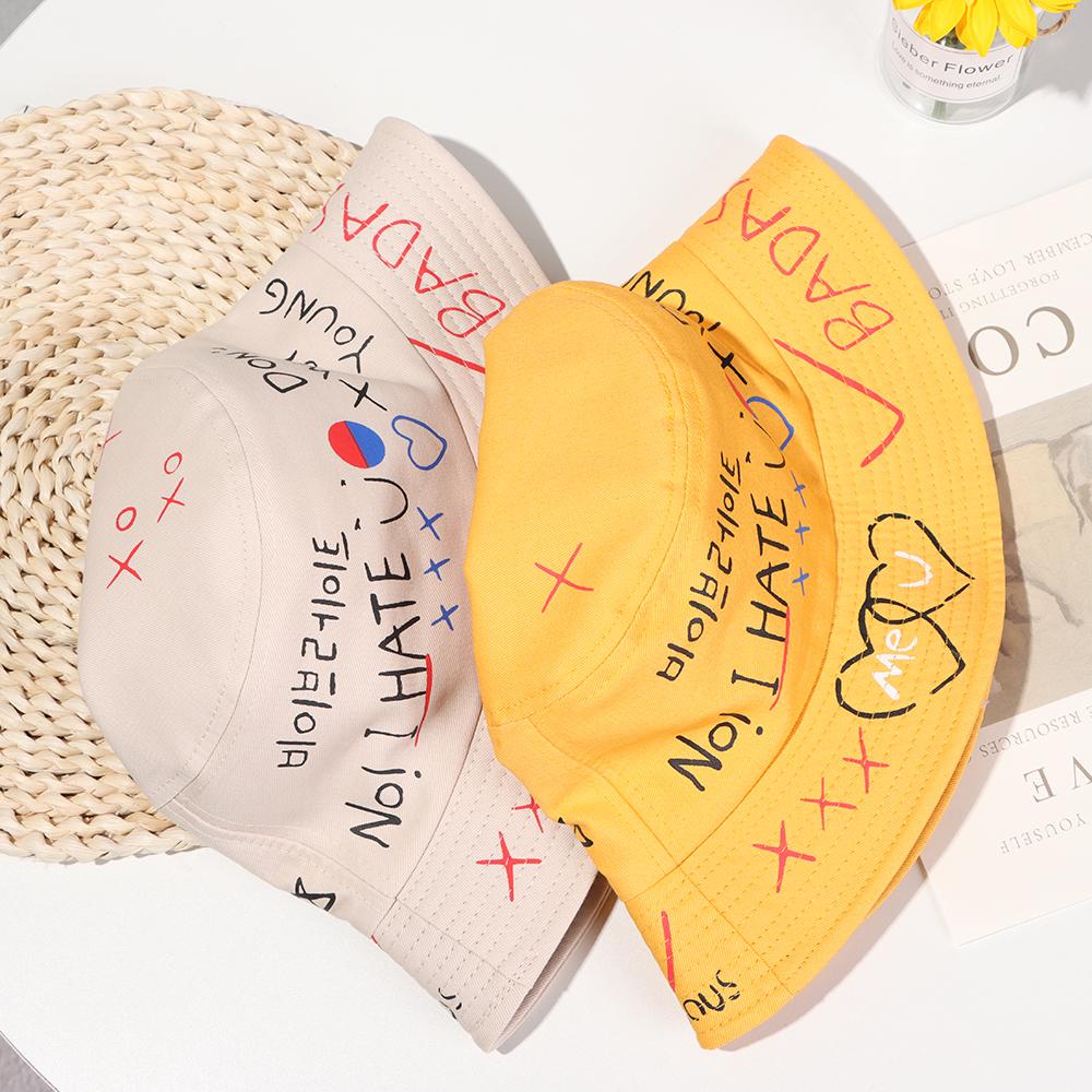 Панама Граффити Буквы Рыбалка Харадзюку Хип-хоп Кепка Панама Рыбака