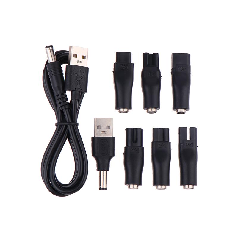 1/6/7/8 шт. Запасной шнур питания 5 В Зарядное устройство USB-адаптер Подходит для всех видов электрических машинок для стрижки волос, триммеров для бороды, бритв