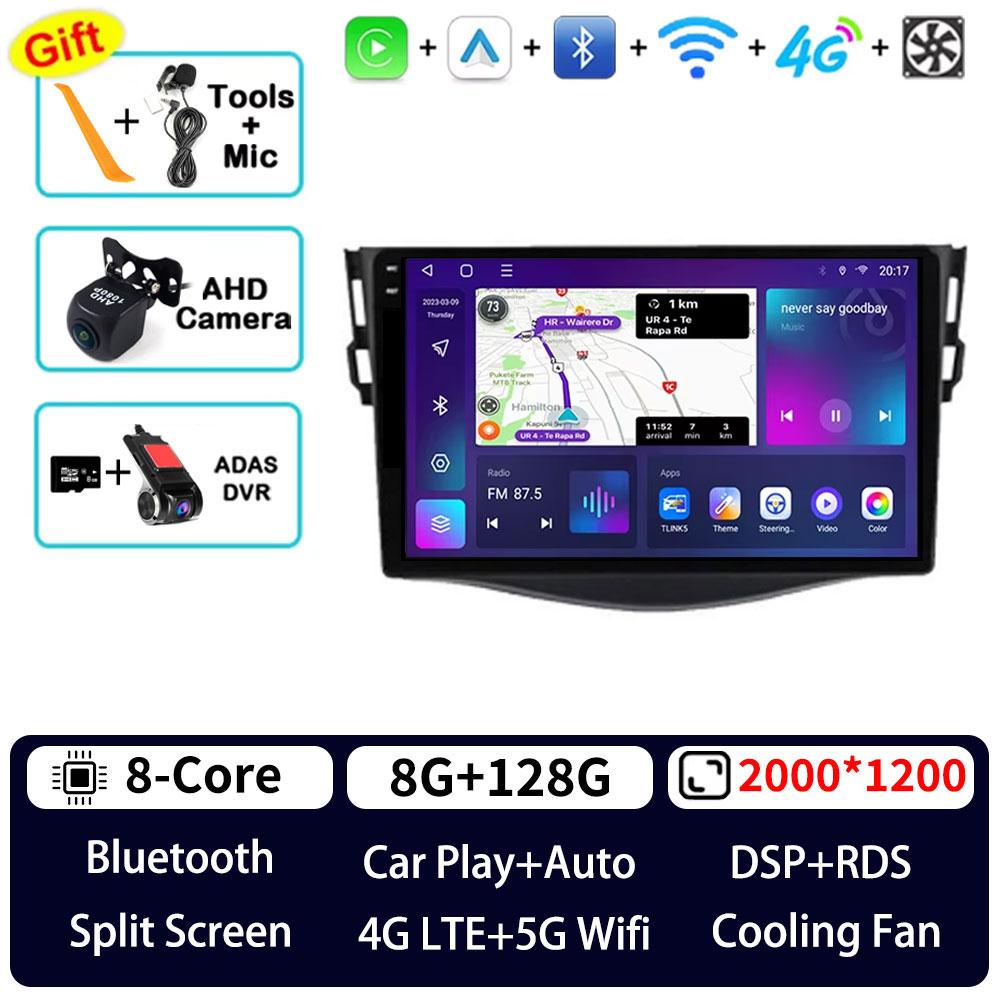 Autoradio Android 16 pour Toyota RAV4 3 XA30 2005 - 2016, lecteur multimédia GPS, unité principale Navi, Carplay sans fil, Auto DSP BT stéréo