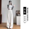 Womens Wide Leg Straight Cut Pants 2026 Fall Thick Fleece Lined Loose Fit High Waist Comfortable Casual Trousers
