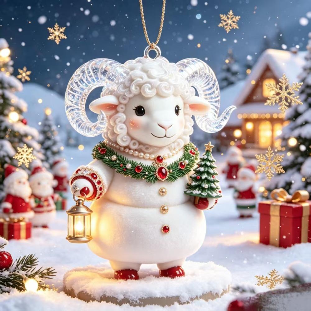 2D Flat Goat Pendant Shining Goat Bag Charm Fashion Animal Hanging Decoration  Backpack Decoration