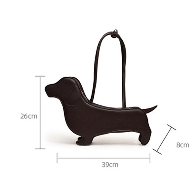 Yogodlns Three-dimensional Dachshund Shoulder Bag PU Leather Retro Handbag Design Underarm Bag For Women Trend Commut Bag