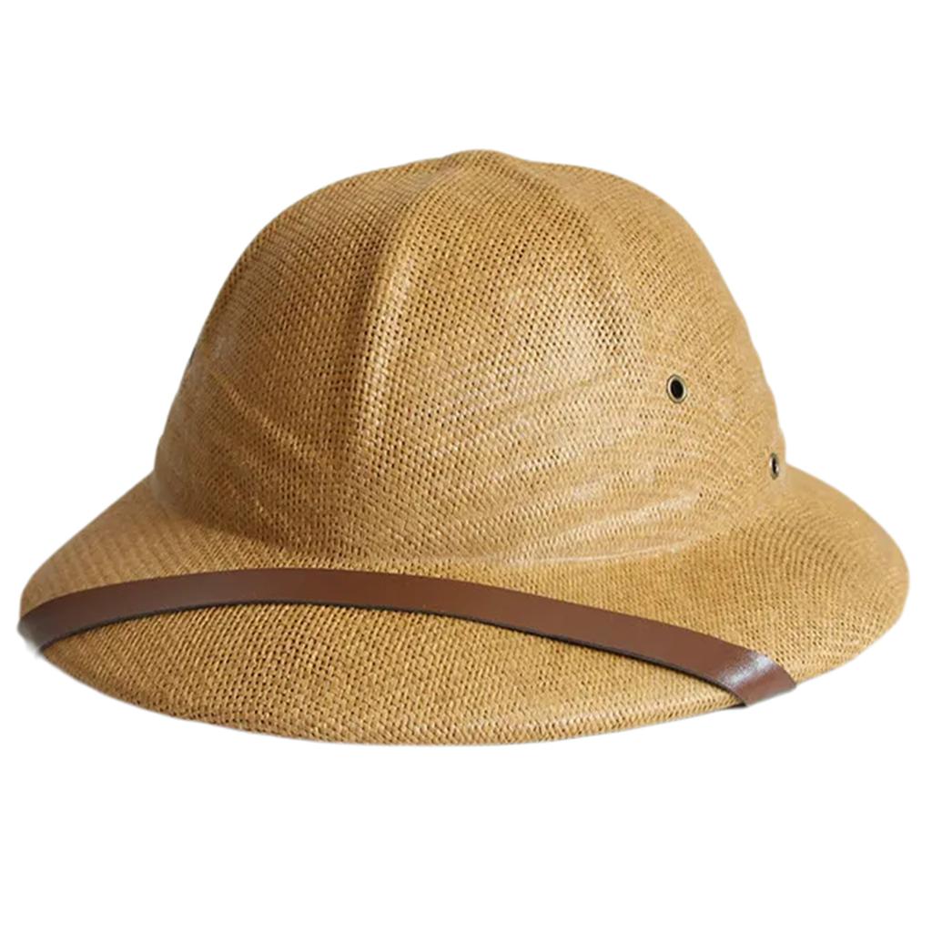 Vintage Handcrochet Straw Hat Vacation Bucket Hat for Adult Women Outdoor Activity Panama Hat for Travel and Casual Wear