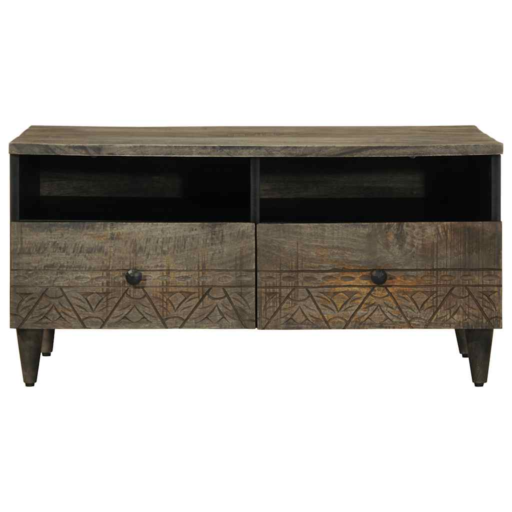 Stolik Kawowy Jasnoszary 80X54X40 Cm Drewno Lite Mango