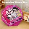8 Rib Auto Folding Umbrella Kpop Demon Hunters Print Custom Name Text Portable Rain Gear