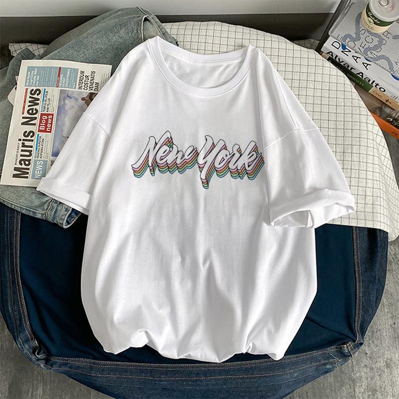 E-Girl Harajuku Graphic Print T-Shirt 90S Women Vintage T Shirt Y2K Brooklyn Summer Oversized Tees Streetwear Gothic Punk Tops